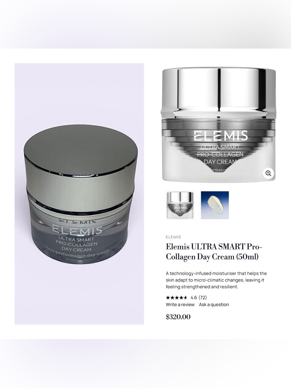 Elemis Ultra Smart Pro-Collagen Day Cream 50ml. MSRP $320!